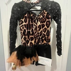 Weissman LC tap/jazz  black & leopard with feathers